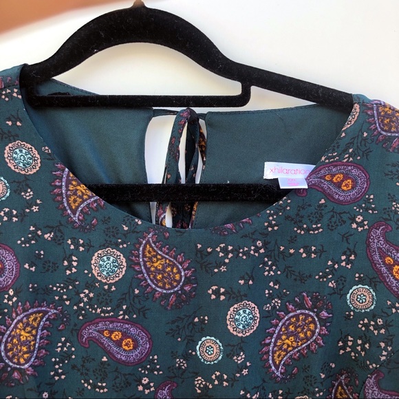Xhilaration green boho paisley print  dress XXL - Picture 3 of 7